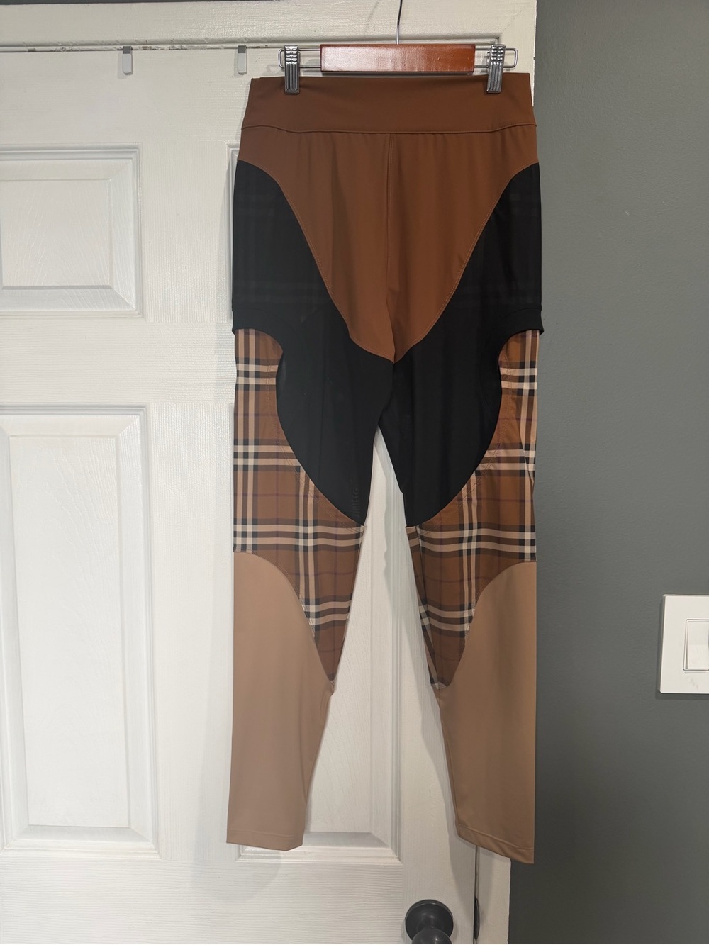 Burberry Camel Brown Mesh Leggings